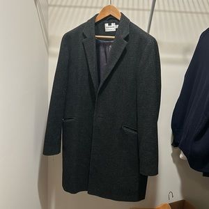 Top man overcoat charcoal medium